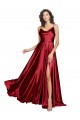 Low Back Burgundy A-Line Cowl Neck Long Black Tie Evening Dress Canada Online
