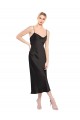 Low Back Black A-Line Cowl Neck Midi Length Formal Evening Dress Canada Online