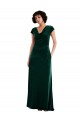 Dark Green A-Line Cowl Neck Long Black Tie Evening Dress Canada Online