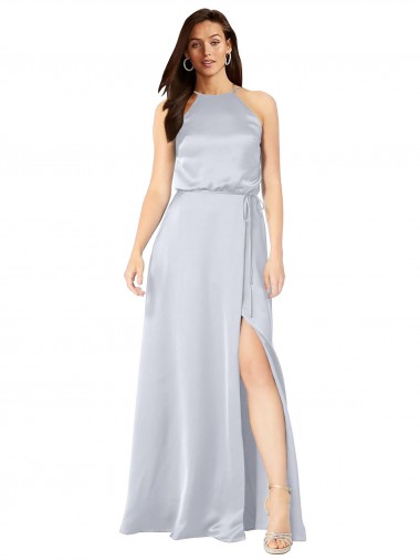 Open Back Fog A-Line Halter Neck Long Formal Evening Dress Canada Online