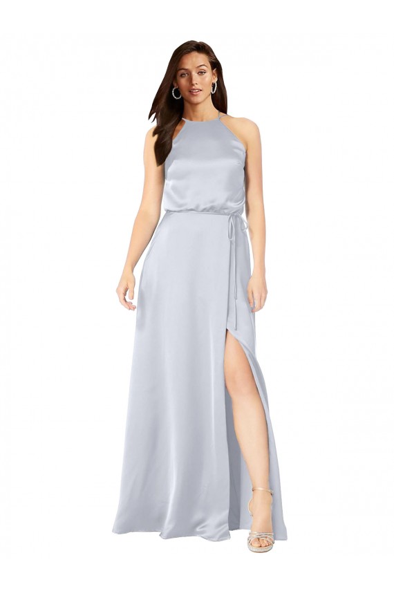 Open Back Fog A-Line Halter Neck Long Formal Evening Dress Canada Online