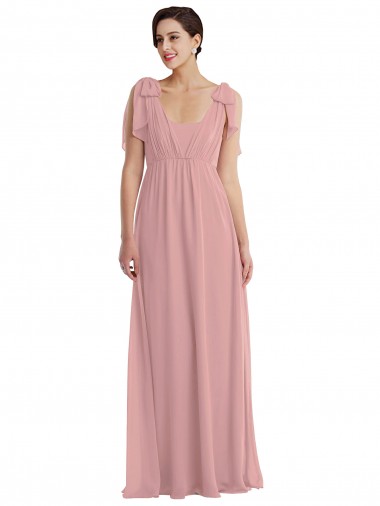 Dusty Pink A-Line Halter Neck Long Semi Formal Evening Dress Canada Online
