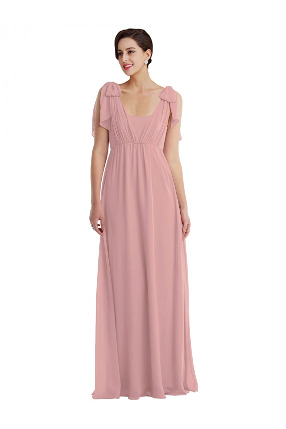 Dusty Pink A-Line Halter Neck Long Semi Formal Evening Dress Canada Online