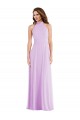 Low Back Lilac A-Line Halter Neck Long Semi Formal Evening Dress Canada Online