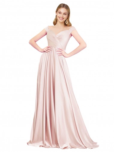 Pink A-Line High Neck Long Formal Evening Dress Canada Online
