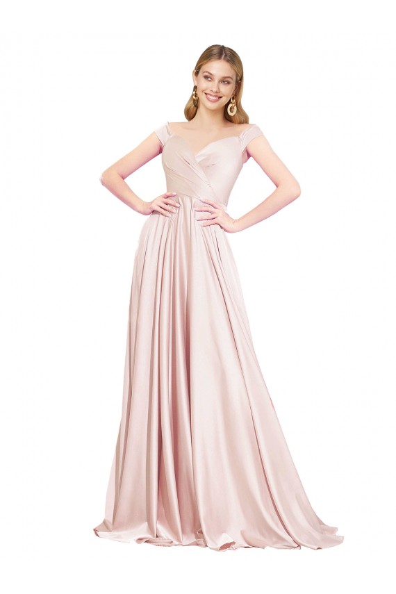 Pink A-Line High Neck Long Formal Evening Dress Canada Online