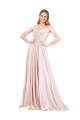 Pink A-Line High Neck Long Formal Evening Dress Canada Online