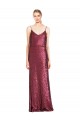 Burgundy A-Line High Neck Long Formal Evening Dress Canada Online