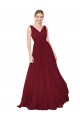 V-Back Burgundy A-Line High Neck Long Formal Dress Canada Online