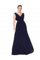 Dark Navy A-Line High Neck Long Formal Evening Dress Canada Online