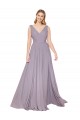 V-Back Dusty Rose A-Line High Neck Long Formal Evening Dress Canada Online