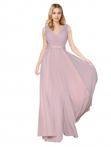 V-Back Primrose A-Line High Neck Long Formal Evening Dress Canada Online