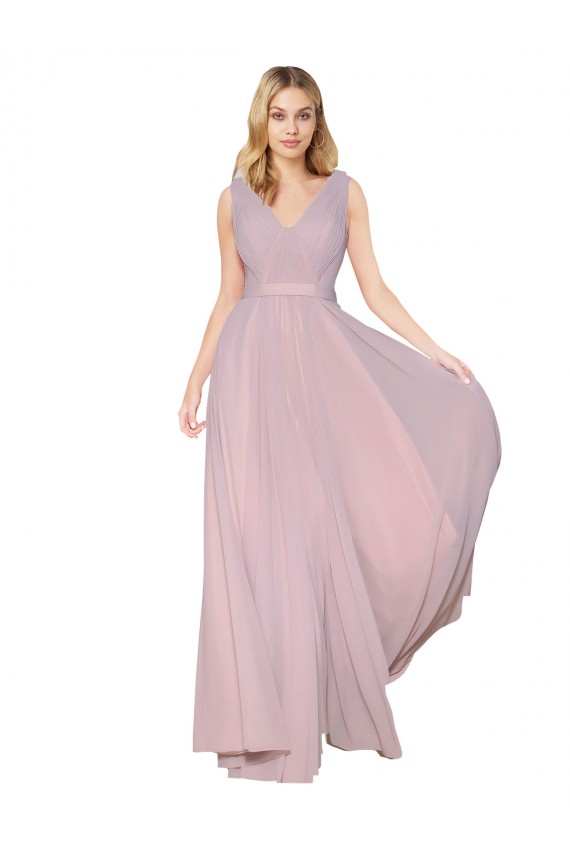 V-Back Primrose A-Line High Neck Long Formal Evening Dress Canada Online