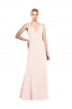 V-Back Pink A-Line High Neck Long Formal Evening Dress Canada Online