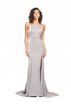 Low Back A-Line High Neck Sweep Train Formal Evening Dress Canada Online
