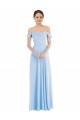 Light Sky Blue A-Line Off the Shoulder Long Formal Evening Dress Canada Online