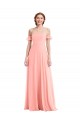 Salmon A-Line Off the Shoulder Long Semi Formal Evening Dress Canada Online