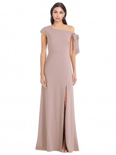 Dusty Pink A-Line Off the Shoulder Long Formal Evening Dress Canada Online