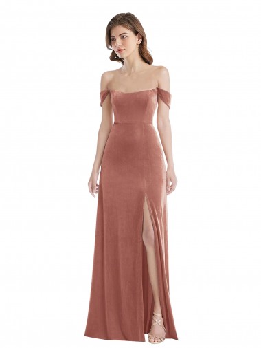 Cinnamon Rose A-Line Off the Shoulder Long Semi Formal Evening Dress Canada Online