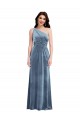 Dusty Blue A-Line Off the Shoulder Long Evening Dress Canada Online