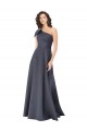 Satin A-Line One Shoulder Sleeveless Long Formal Evening Dress Canada Online