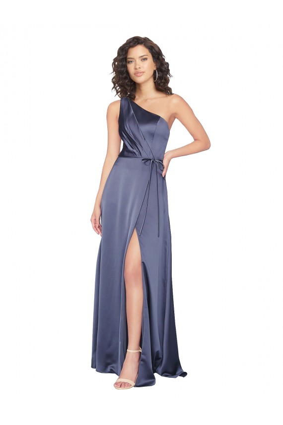 Dusk A-Line One Shoulder Long Formal Evening Dress Canada Online