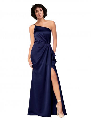 Sapphire A-Line One Shoulder Long Black Tie Evening Dress Canada Online