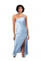 Light Sky Blue A-Line One Shoulder Midi Length Formal Evening Dress Canada Online