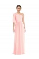 Pink A-Line One Shoulder Long Semi Formal Evening Dress Canada Online