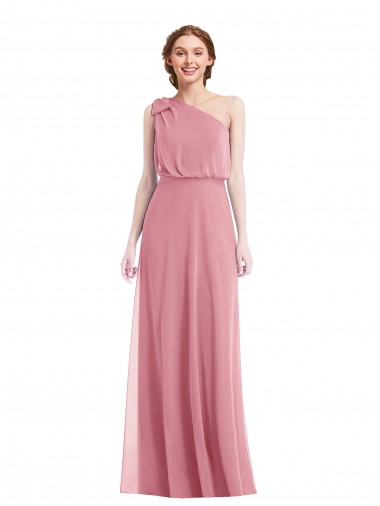 Skin Pink A-Line One Shoulder Long Semi Formal Evening Dress Canada Online