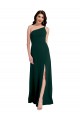 Open Back Midnight Green A-Line One Shoulder Long Formal Evening Dress Canada Online