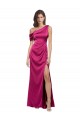 Fuchsia A-Line One Shoulder Long Evening Dress Canada Online