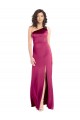 Open Back Fuchsia A-Line One Shoulder Long Formal Evening Dress Canada Online