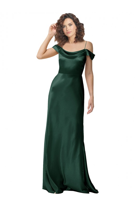 V-Back Hunter A-Line Spaghetti Straps Long Formal Evening Dress Canada Online