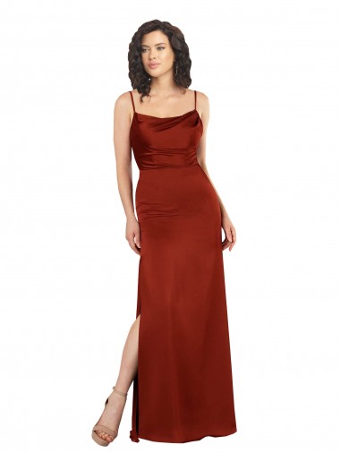 Low Back Red A-Line Square Neck Long Formal Evening Dress Canada Online