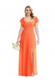 Open Back Tangerine Tango A-Line Square Neck Long Semi Formal Evening Dress Canada Online
