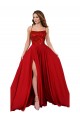 Open Back Red A-Line Square Neck Long Semi Formal Evening Dress Canada Online