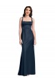 Low Back Dark Navy A-Line Square Neck Long Formal Evening Dress Canada Online