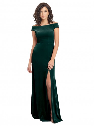 Dark Green A-Line Square Neck Long Formal Evening Dress Canada Online