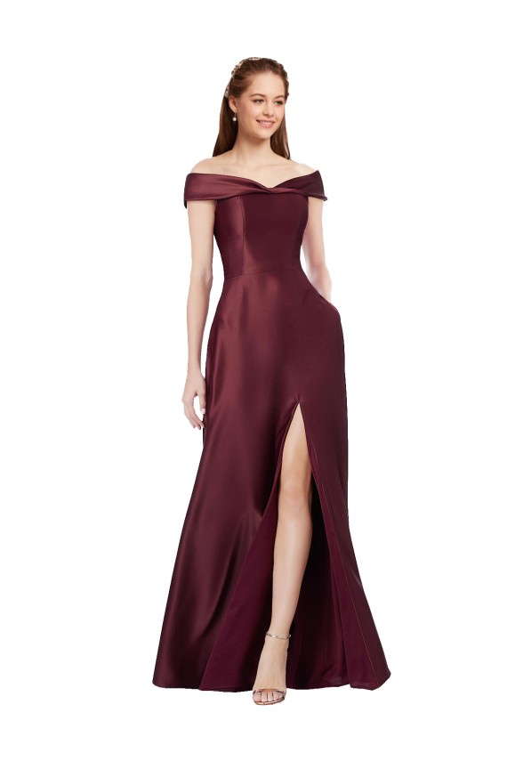 Burgundy Gold A-Line Strapless Long Black Tie Evening Dress Canada Online