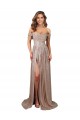 Champagne A-Line Strapless Long Formal Evening Dress Canada Online
