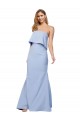Low Back Light Sky Blue A-Line Strapless Long Formal Dress Canada Online