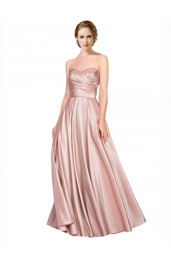 Low Back A-Line Strapless Long Black Tie Evening Dress Canada Online