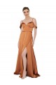 Low Back Orange A-Line Sweetheart Long Formal Evening Dress Canada Online