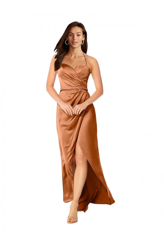 Low Back Orange A-Line Sweetheart Long High Low Evening Dress Canada Online
