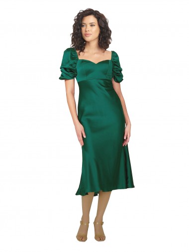 Low Back Hunter A-Line Sweetheart Midi Length Formal Evening Dress Canada Online