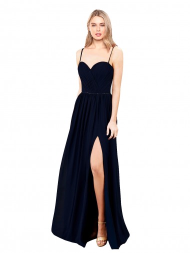 Dark Navy A-Line Sweetheart Long Formal Evening Dress Canada Online