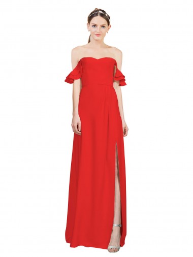 Red A-Line Sweetheart Long Formal Evening Dress Canada Online