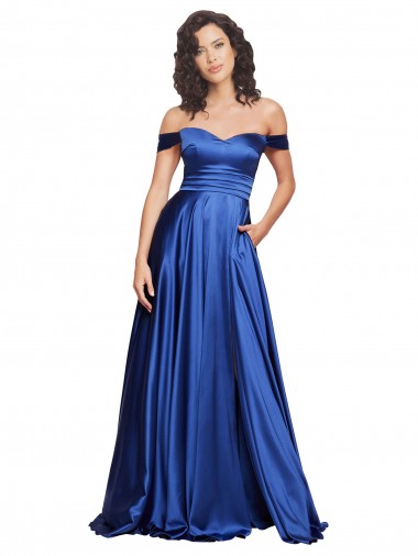 Royal Blue A-Line Sweetheart Sweep Train Formal Evening Dress Canada Online