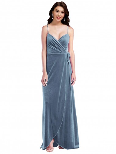 Low Back Dusty Blue A-Line Sweetheart Long Semi Formal Evening Dress Canada Online